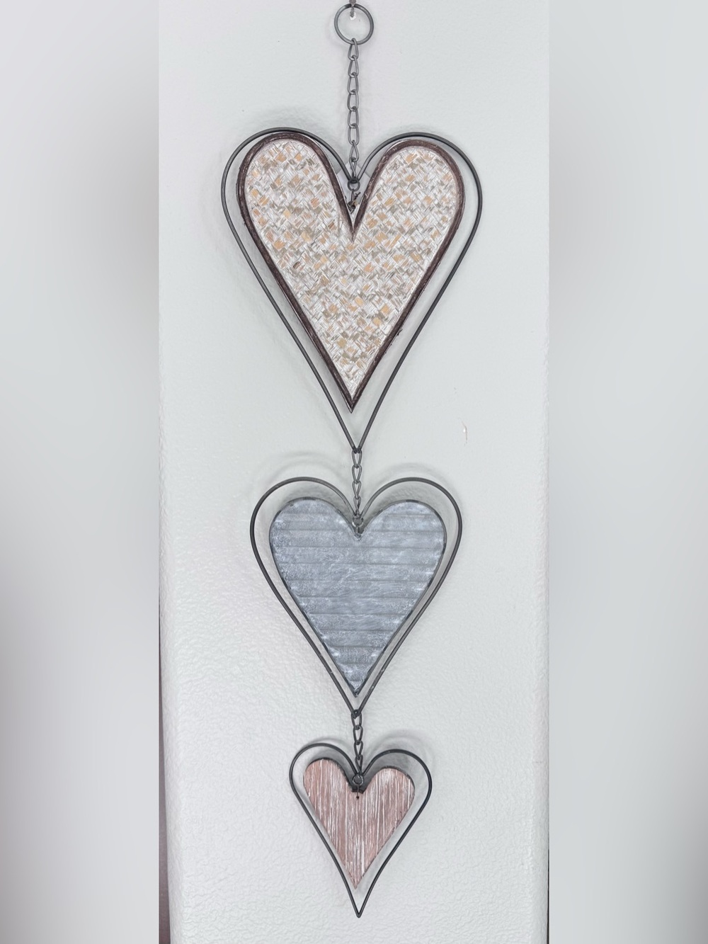Heart-Shaped Metal Wall Decor in Silver